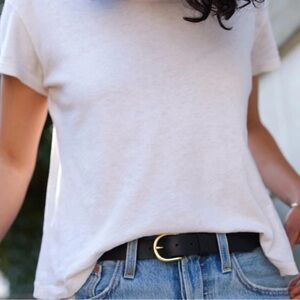 Nisolo Black Belt with Gold Buckle